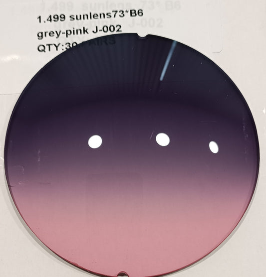 Grinding into full-rim glasses: gray-pink gradient